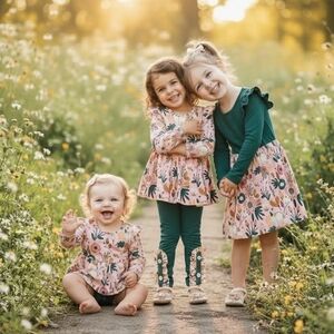 PETE+LUCY Floral and Green Kids Dress Or Romper New With Tags